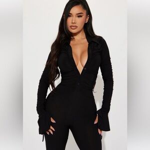 Fashion nova black jumpsuit NWT